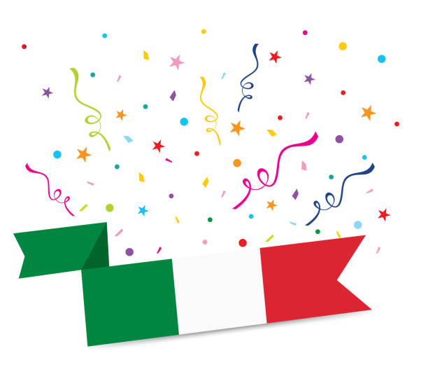 Celebration Banner A vector illustration to show Italian flag in a celebration backgrounds anniversary invitation backgrounds greeting card stock illustrations