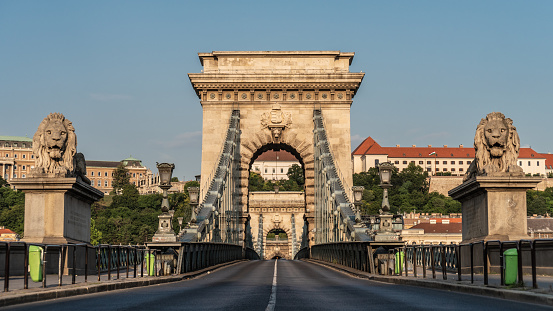 Chain Bridge over the Danube river in Budapest