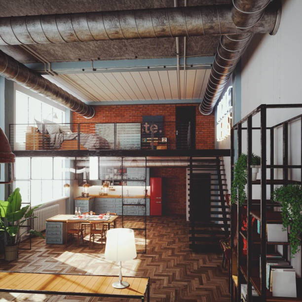 istock Loft apartment retro style 1317694474