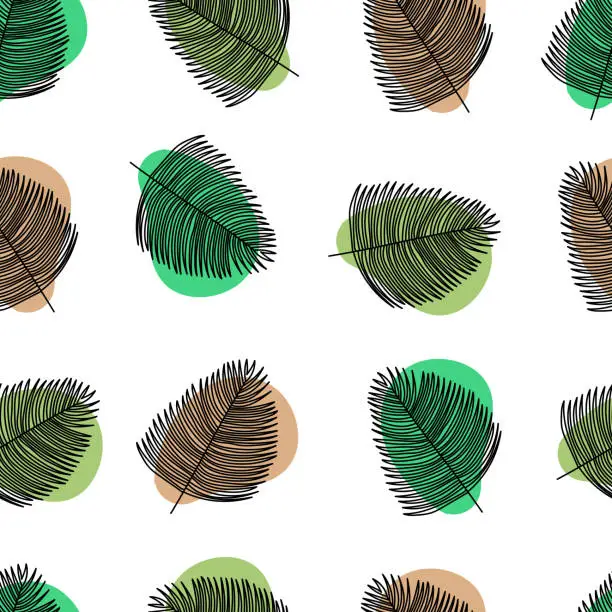 Vector illustration of Vector Seamless Abstract Hand Drawn Pattern