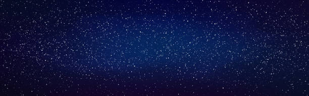 space sternenkulisse. tiefe kosmische tapete. breiter kosmos mit leuchtenden sternen. schönes universum mit konstellation. milchstraße textur. vektor-illustration - sternenhimmel stock-grafiken, -clipart, -cartoons und -symbole