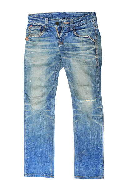 istock Blue Jeans isolated on white background. Male denim clothing front - clipping path 1317700333