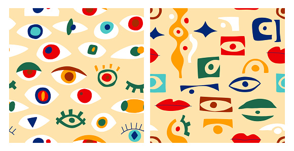 Eye Pattern Geometry Eye Abstract Pattern With Geometric Shapes In Contemporary Style Vector ...