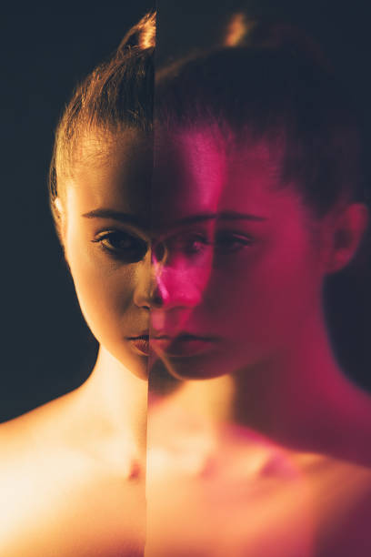 istock female duality double exposure night pensive woman 1317711735