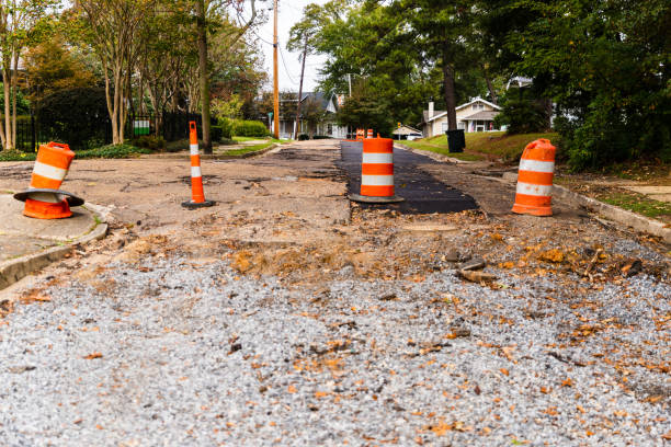 istock Road closed for repairs on the street. 1317716420