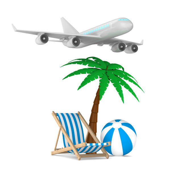 Aircraft landing at Princess Juliana International Airport in Netherlands Antilles. April 2010.