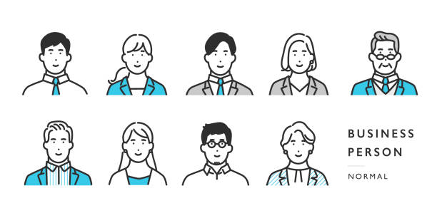 iş insanı avatarı - business people stock illustrations