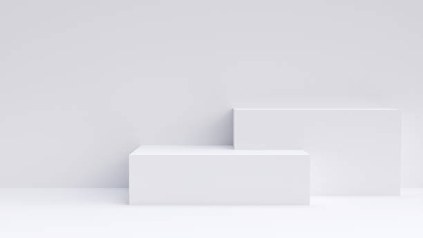istock 3d Background minimal white wall scene, minimal abstract background 3d rendering abstract geometric shape gray color. Stage for awards 1317723768