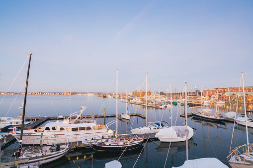 Newport Yacht Harbour of the Narragansett Bay in Rhode Island ,United States
