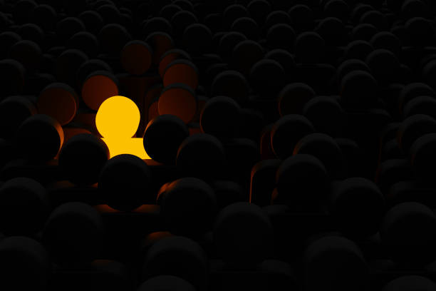 istock Human sign outstanding among group. Leader, Unique, Think different, Individual and standing out from the crowd concept. 3d illustration 1317730129
