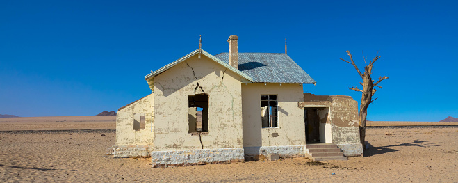 Abandoned Garub Railway Station located in the Namib desert near Luderitz, Namibia