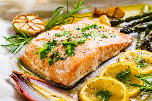 istock One sheet pan salmon and veggies 1317737106