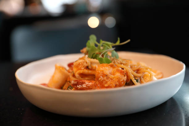 istock spaghetti pomodoro with sea food 1317742099