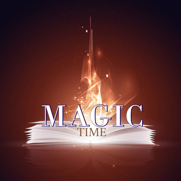 ilustrações, clipart, desenhos animados e ícones de livro de magia aberto - book open magic bible