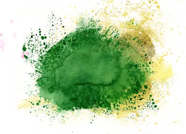 Photo of green watercolor splash