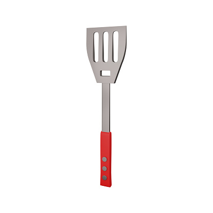 3d barbecue spatula illustration isolated on white background