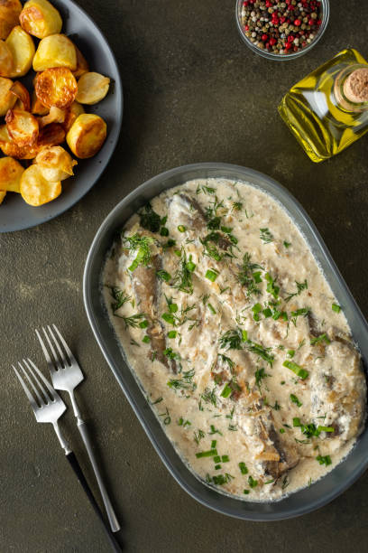 istock Stewed hake in a creamy sauce 1317750070