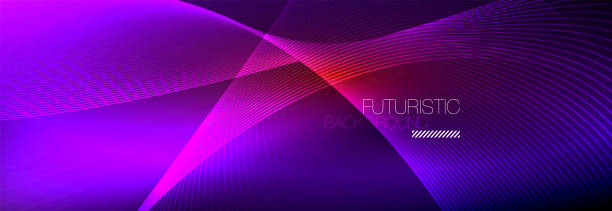 istock Abstract neon glowing light in the dark with waves. Shiny magic energy and motion concept, vector abstract wallpaper background 1317750317