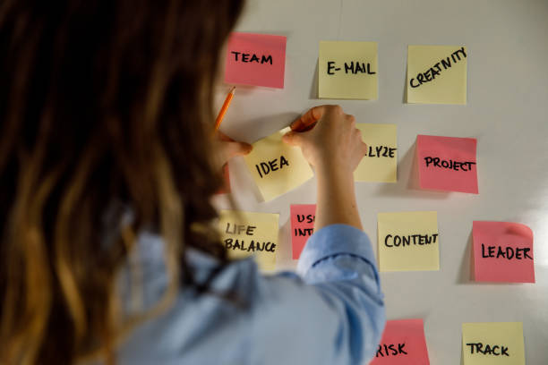 istock Businesswoman making a vision board with sticky notes 1317753193