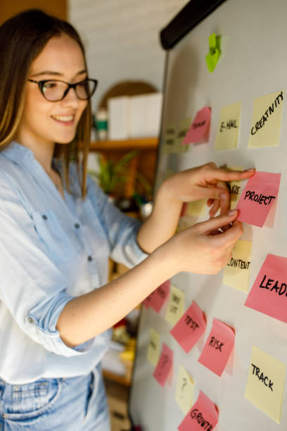 istock Planning a project and making a vision board with business strategies 1317756118