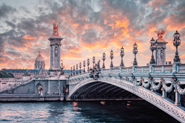 istock Alexandre III bridge in Paris at sunset 1317756646