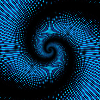 Blue swirl into vanishing point