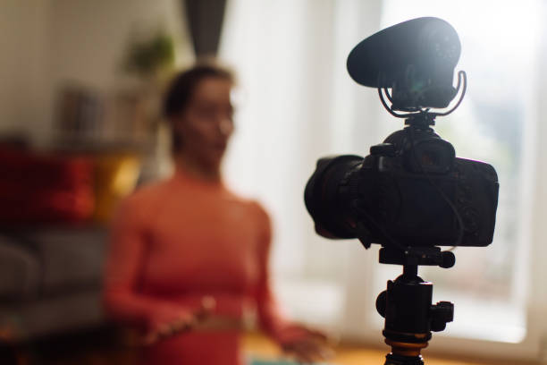 istock Filming an online yoga class 1317759485