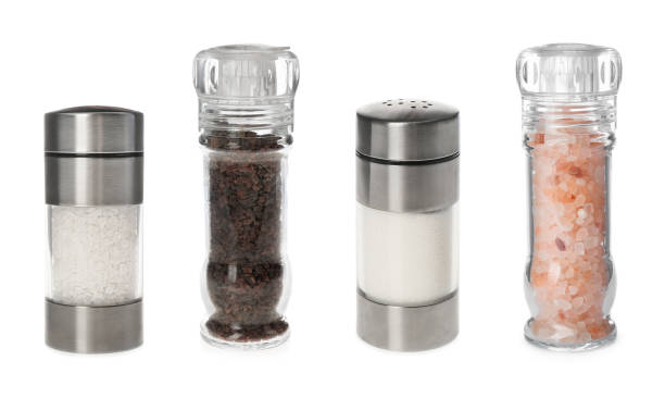 istock Set with different kinds of salt on white background. Banner design 1317760156