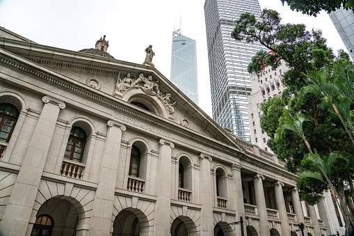 The Old Supreme Court Building and Statue Square in Hong Kong, China