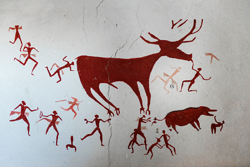 The Neolithic site Çatalhöyük has a number of wall paintings depicting animals and hunting scenes. Çatalhöyük was a very large Neolithic and Chalcolithic proto-city settlement in southern Anatolia, which existed from approximately 7500 BC to 5700 BC, and flourished around 7000 BC.[1] In July 2012, it was inscribed as a UNESCO World Heritage Site.