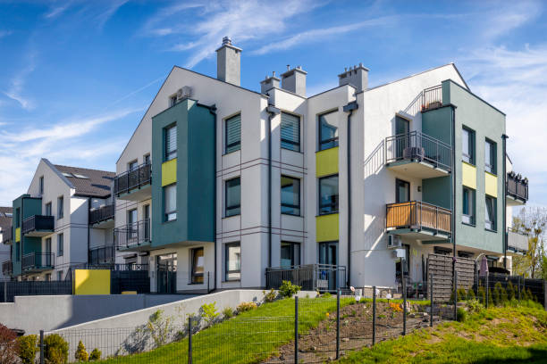 istock Modern colorful housing estate with underground garage 1317769838