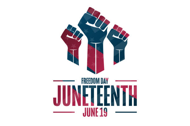 Juneteenth. Freedom Day. June 19. Holiday concept. Template for background, banner, card, poster with text inscription. Vector EPS10 illustration. Juneteenth. Freedom Day. June 19. Holiday concept. Template for background, banner, card, poster with text inscription. Vector EPS10 illustration equality juneteenth stock illustrations