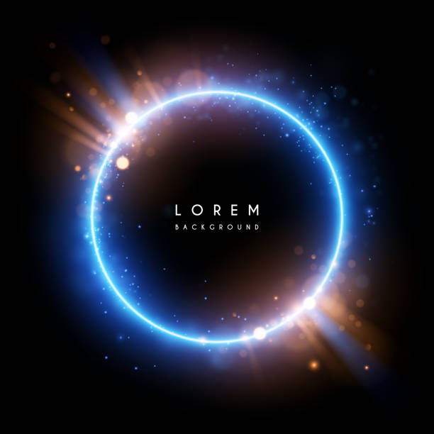 Abstract blue and yellow light ring Abstract blue and yellow light ring in vector the golden ring russia stock illustrations