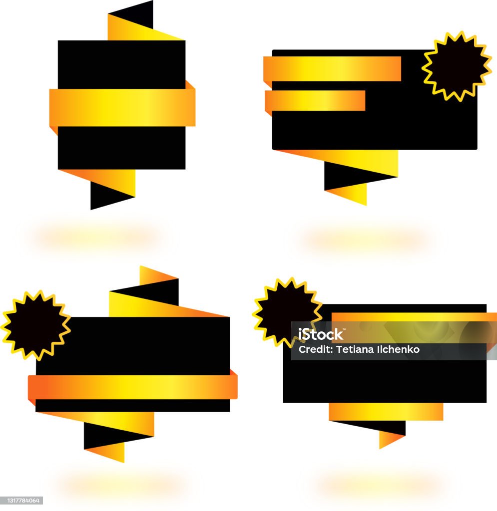 Gradient Ribbons Set Vector Illustration Stock Illustration - Download ...