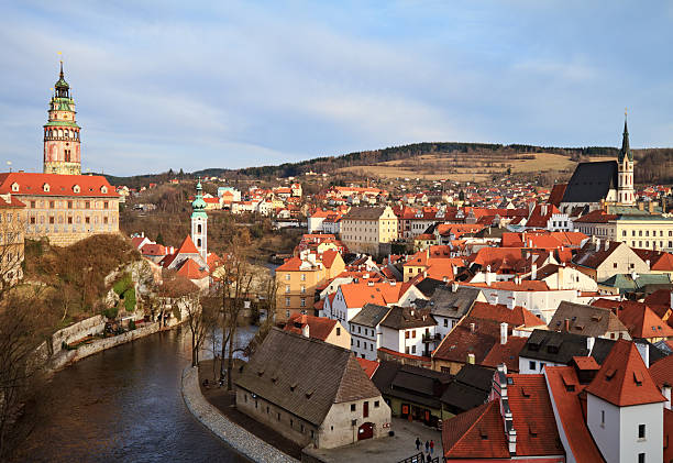 체스키 크룸로프 - czech republic cesky krumlov village tourist 뉴스 사진 이미지