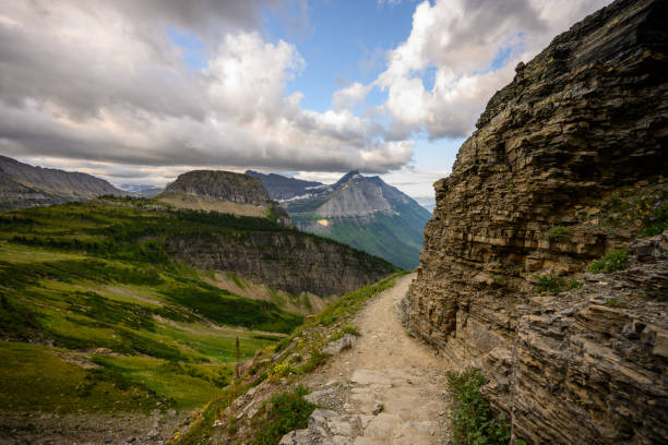 istock Trail Winds Around Cliff in Glacier 1317789105
