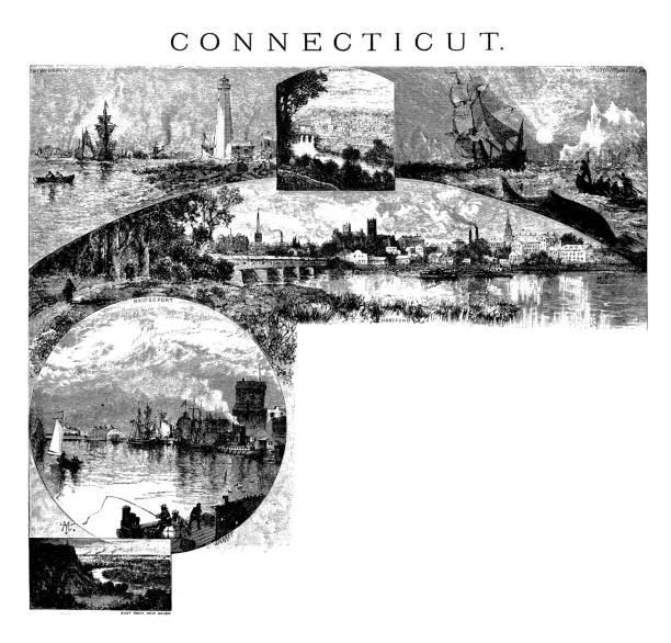 istock Antique illustration from school atlas: Connecticut 1317795472