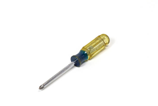 отвертка на белом фоне. - филлипс голову - screwdriver isolated blue work tool стоковые фото и изображения