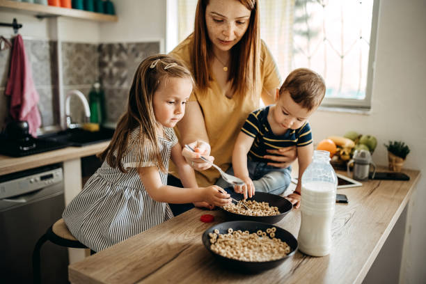 istock Happy family having breakfast 1317796516