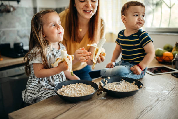 Family gathered in the kitchen