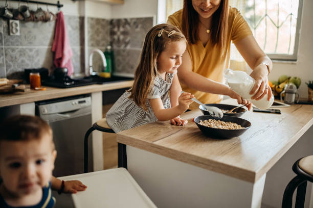 istock Happy family having breakfast 1317796901