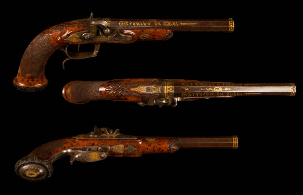 istock Vintage pistol black background | View from different sides 1317799733