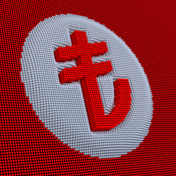 simbolo di lira turca in stile pixel art con colore bandiera turca. rendering 3d - l flag foto e immagini stock