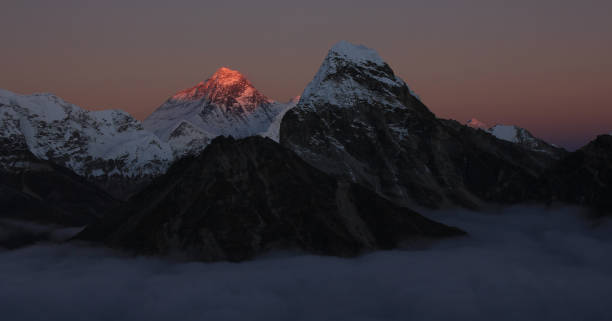 istock Peak of Mount Everest at sunset. 1317804899