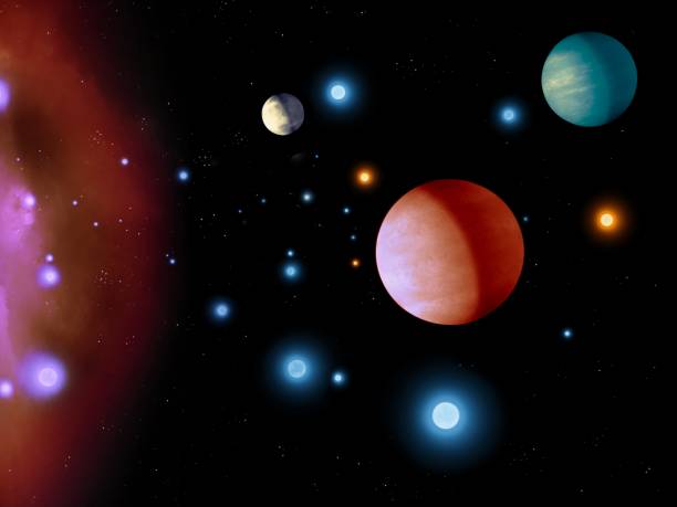 istock Planets in space near interstellar nebula, exoplanets and bright stars 1317807250