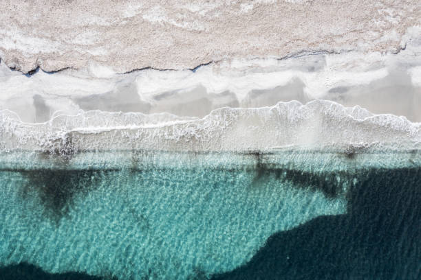 istock Drone top view of idyllic beach 1317811600