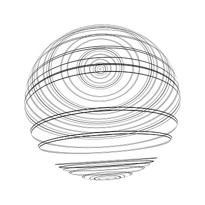 Line wired graph sphere frame illustration