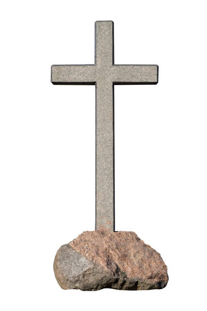 istock stone cross on stone isolated on a white background 1317813123