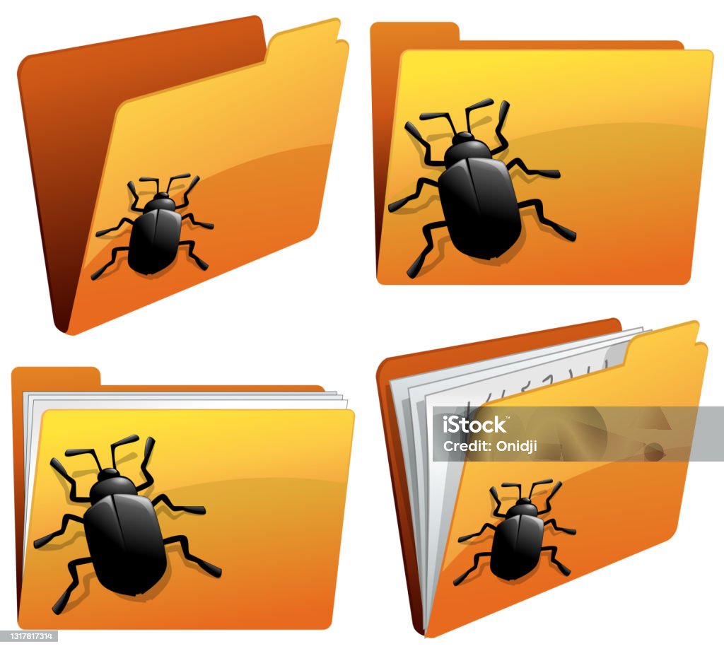 Insect Folder Collection Of Bugs Folder Stock Illustration - Download Image Now ...
