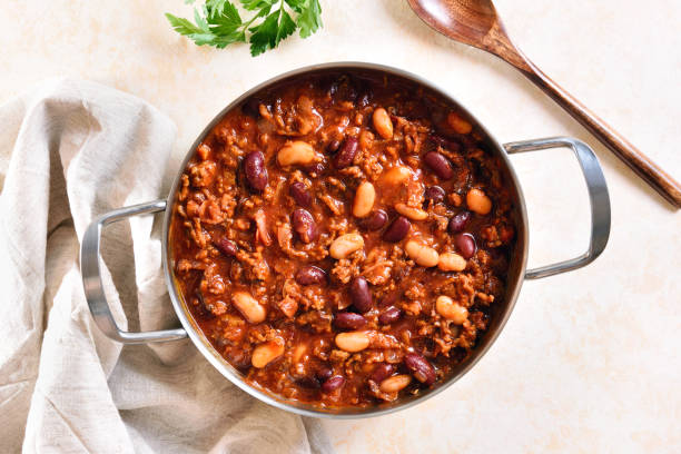 istock Close up view of cowboy beans with ground beef 1317818469